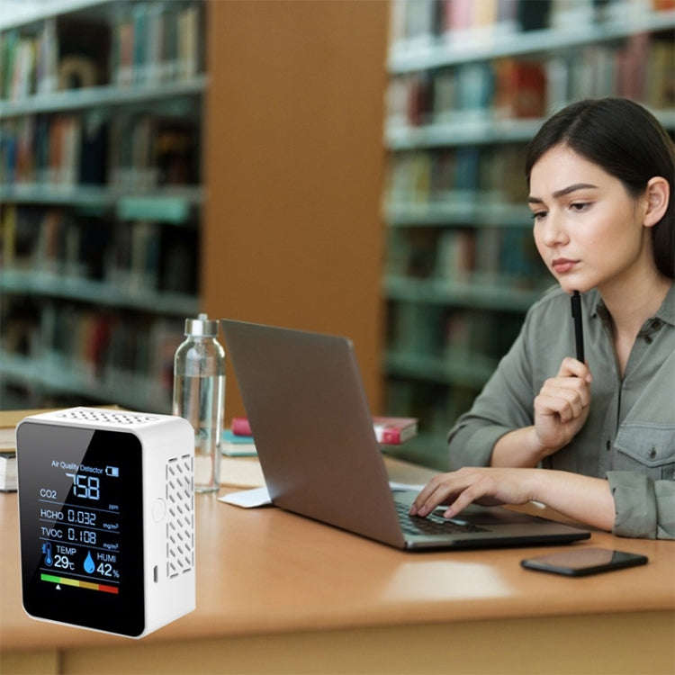 TVOC1 Portable CO2 Air Quality Formaldehyde Carbon Dioxide Detector Indoor Temperature Hygrometer...