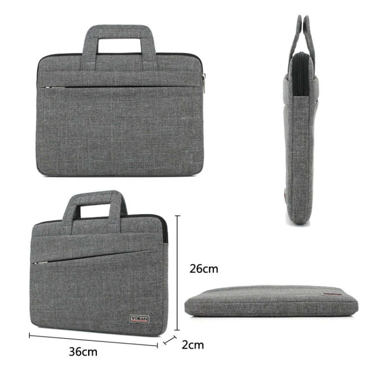 YOBAN Y-923-1 Casual Laptop Bag Waterproof Tablet Business Bag, Size: 14 inch(Dark Gray)