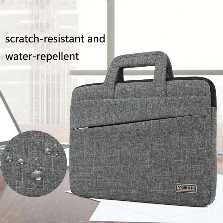 YOBAN Y-923-1 Casual Laptop Bag Waterproof Tablet Business Bag, Size: 14 inch(Dark Gray)