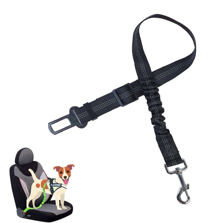 Pet Car Seat Belt Telescopic Reflective Safety Rope(Black)