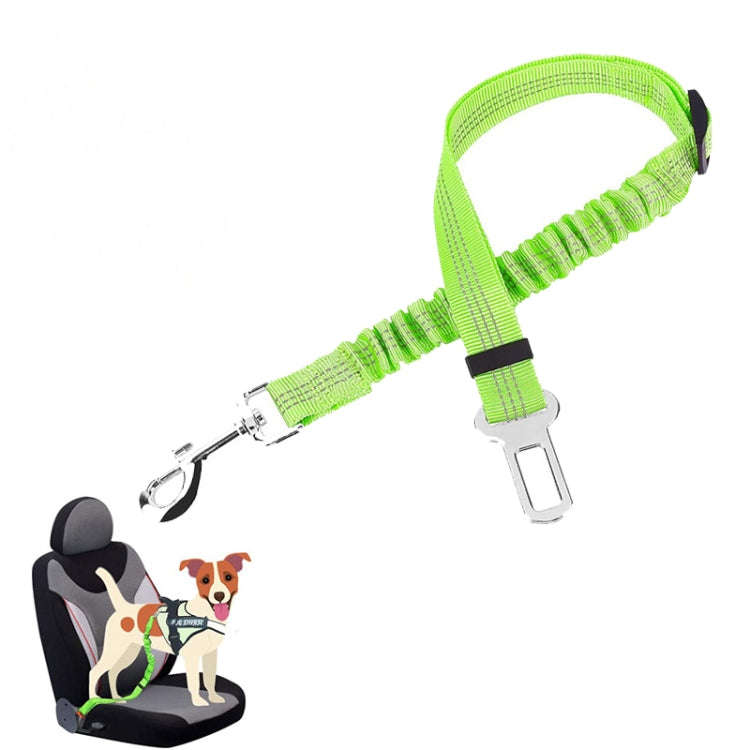 Pet Car Seat Belt Telescopic Reflective Safety Rope(Fluorescent Green)