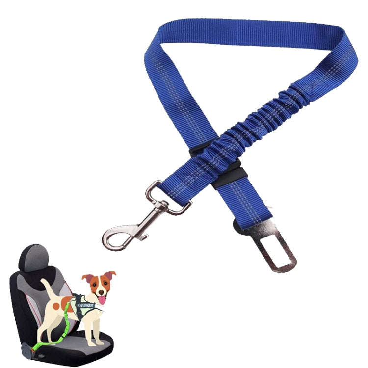 Pet Car Seat Belt Telescopic Reflective Safety Rope(Deep Blue)