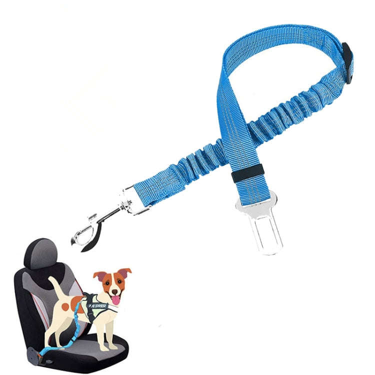 Pet Car Seat Belt Telescopic Reflective Safety Rope(Light Blue)