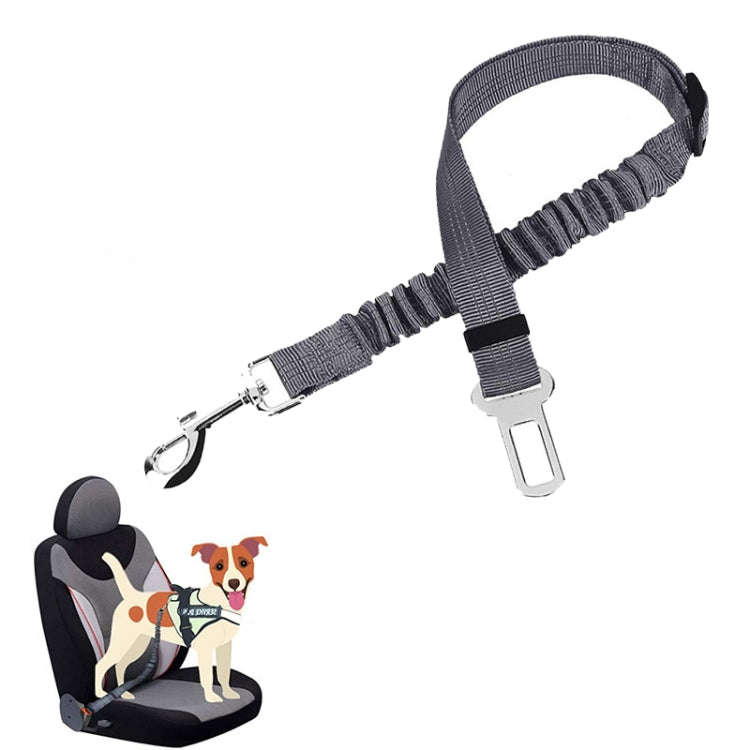 Pet Car Seat Belt Telescopic Reflective Safety Rope(Grey)