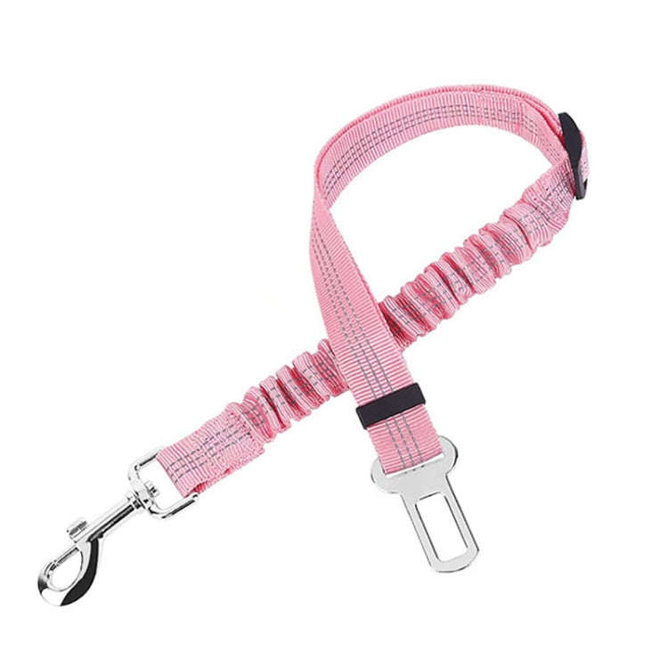 Pet Car Seat Belt Telescopic Reflective Safety Rope(Pink)