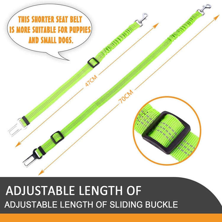 Pet Car Seat Belt Telescopic Reflective Safety Rope(Fluorescent Green)