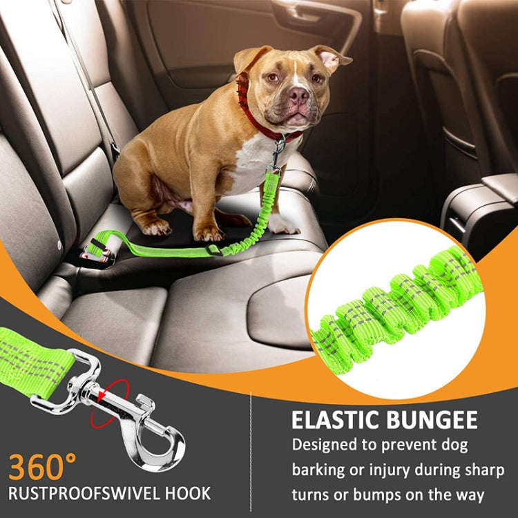 Pet Car Seat Belt Telescopic Reflective Safety Rope(Fluorescent Green)