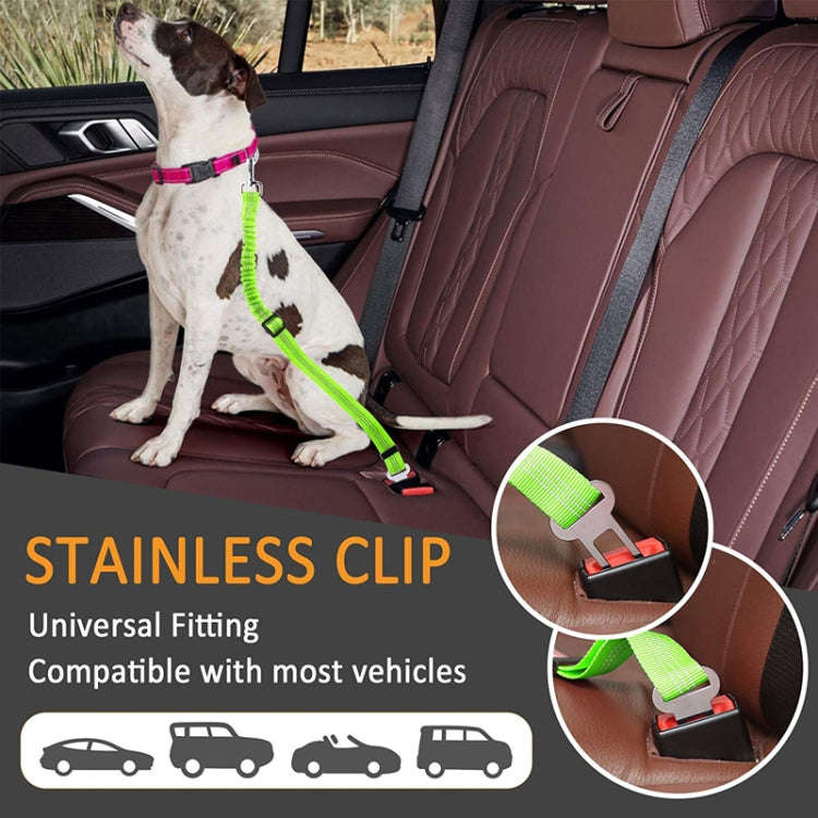 Pet Car Seat Belt Telescopic Reflective Safety Rope(Fluorescent Green)