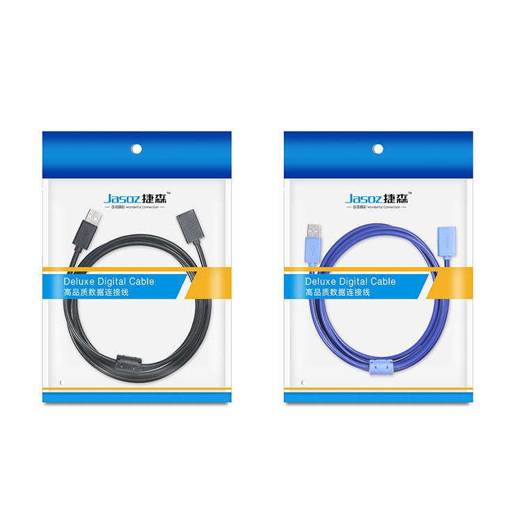 Jasoz USB Male to Female Oxygen-Free Copper Core Extension Data Cable, Colour: Black 8m