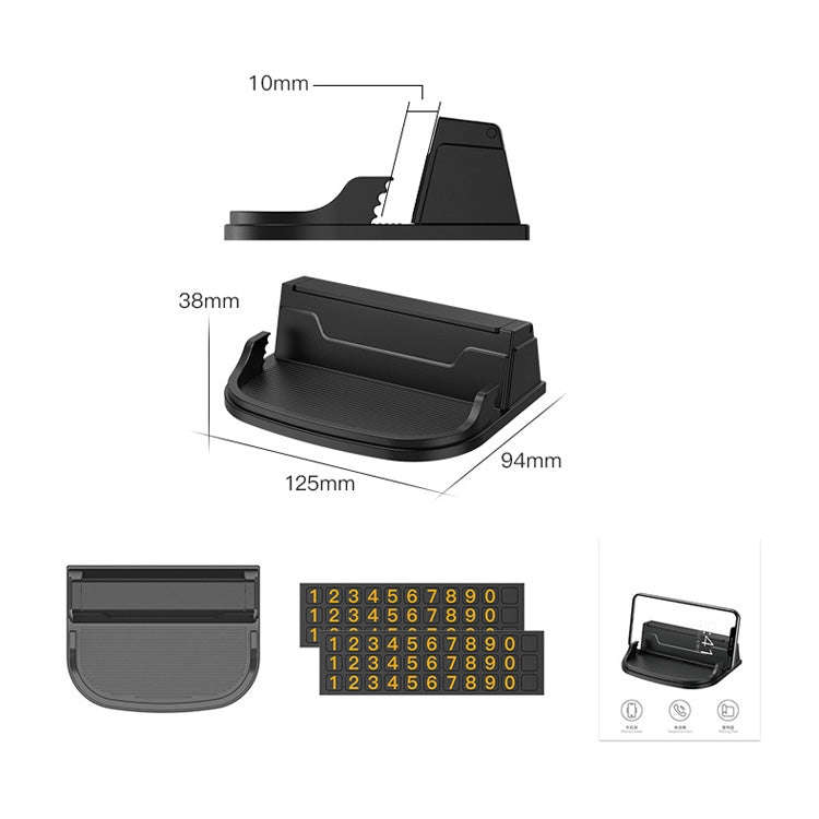 Car Temporary Parking Card Car Mobile Phone Holder Multi-Function Hidden Temporary Parking Card(S...