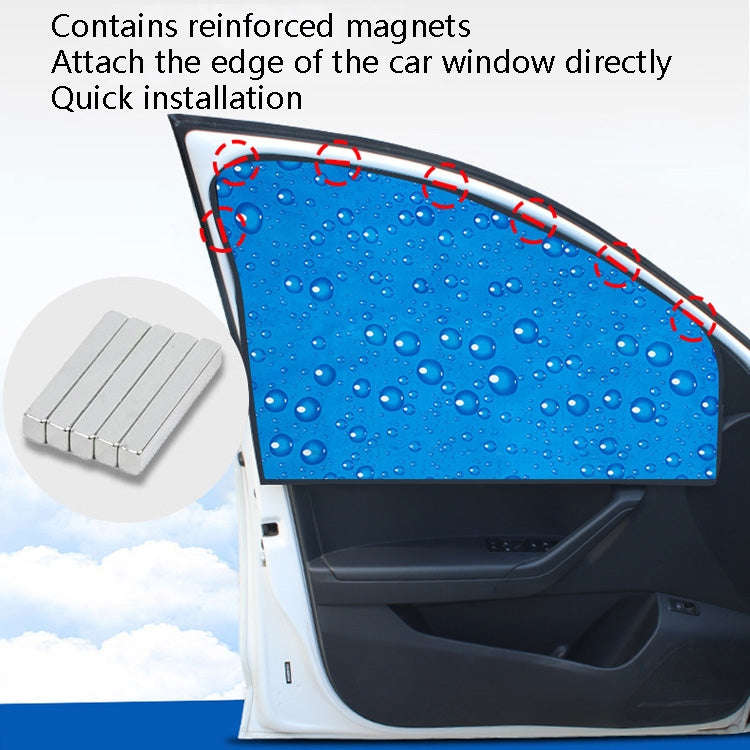 R-2938 Single-Layer Sun Protection Magnetic Car Curtain Vehicle Water Drop Sunshade(Blue Left)