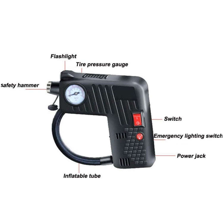 YX-301 12V Multi-Function Car Electric Portable Hand-Held Inflatable Pump(Black)