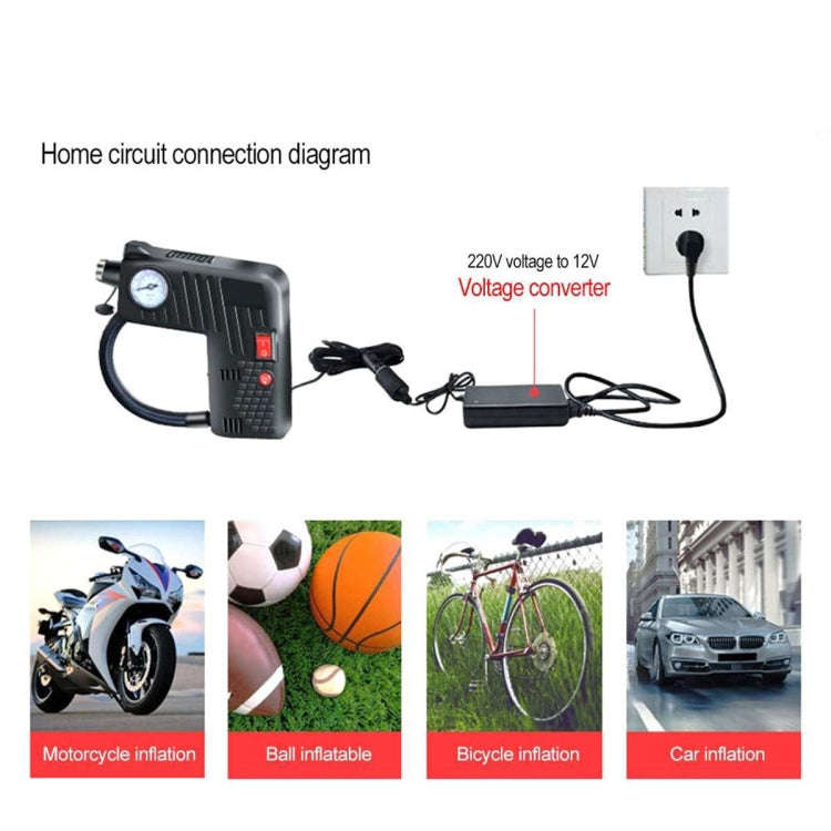 YX-301 12V Multi-Function Car Electric Portable Hand-Held Inflatable Pump(Black)