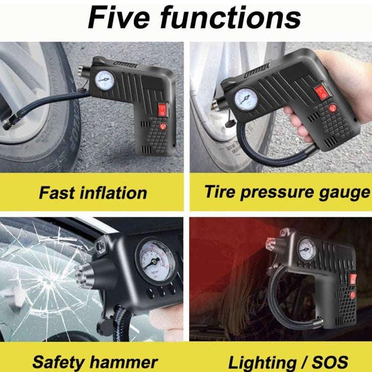 YX-301 12V Multi-Function Car Electric Portable Hand-Held Inflatable Pump(Black)