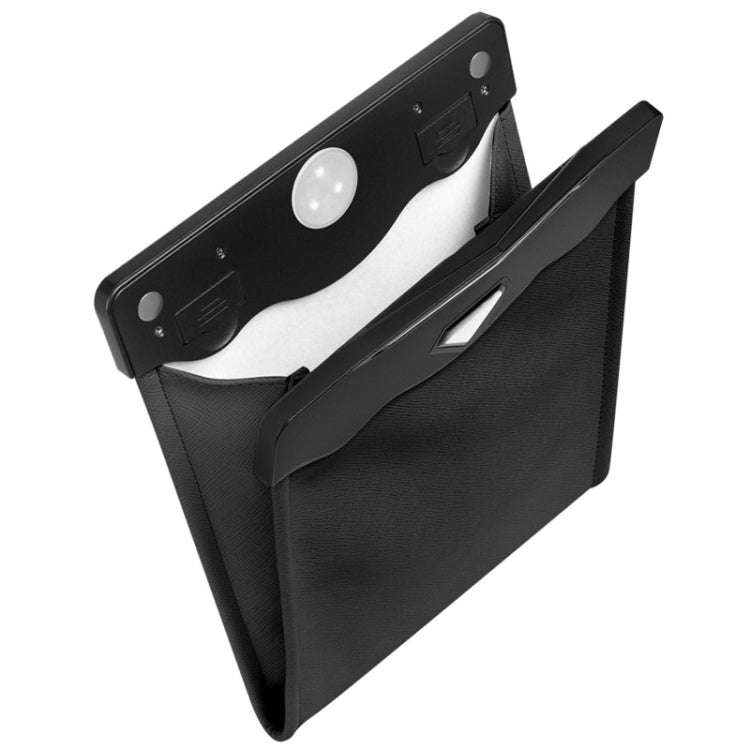 Car Trash Can Storage Bag Hanging Paste With LED Light Garbage Bag(Small (Black))