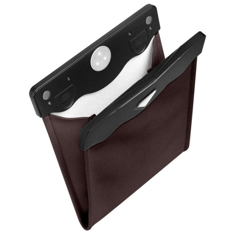 Car Trash Can Storage Bag Hanging Paste With LED Light Garbage Bag(Small (Mocha Brown))