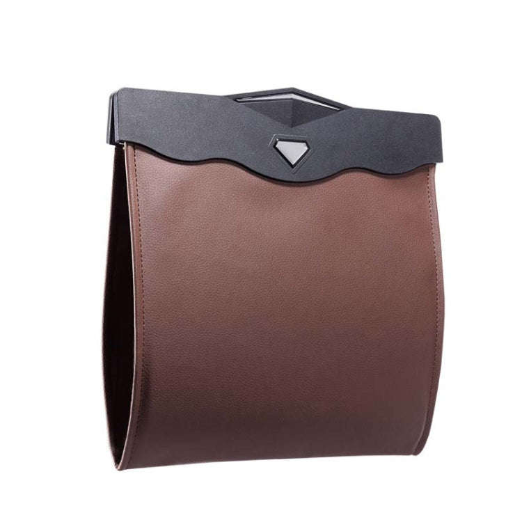 Car Trash Can Car Chair Back Hanging Storage Box Hidden Folding Storage Bag With LED Light(Mocha ...