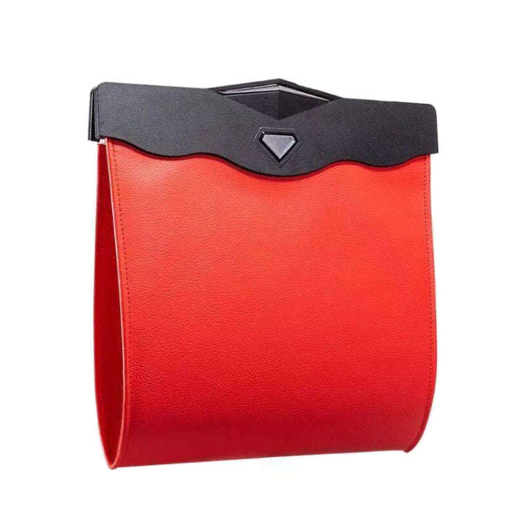 Car Trash Can Car Chair Back Hanging Storage Box Hidden Folding Storage Bag With LED Light(Red)
