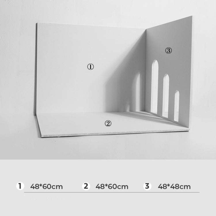 2 Background Board+Large 3-Arch Door Solid Wood Geometric Polygon Camera Props Creative Photograp...