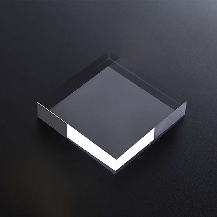 2 PCS Square 8x8x1.5cm Transparent Acrylic Geometric Photo Props Photography Background Plate Orn...