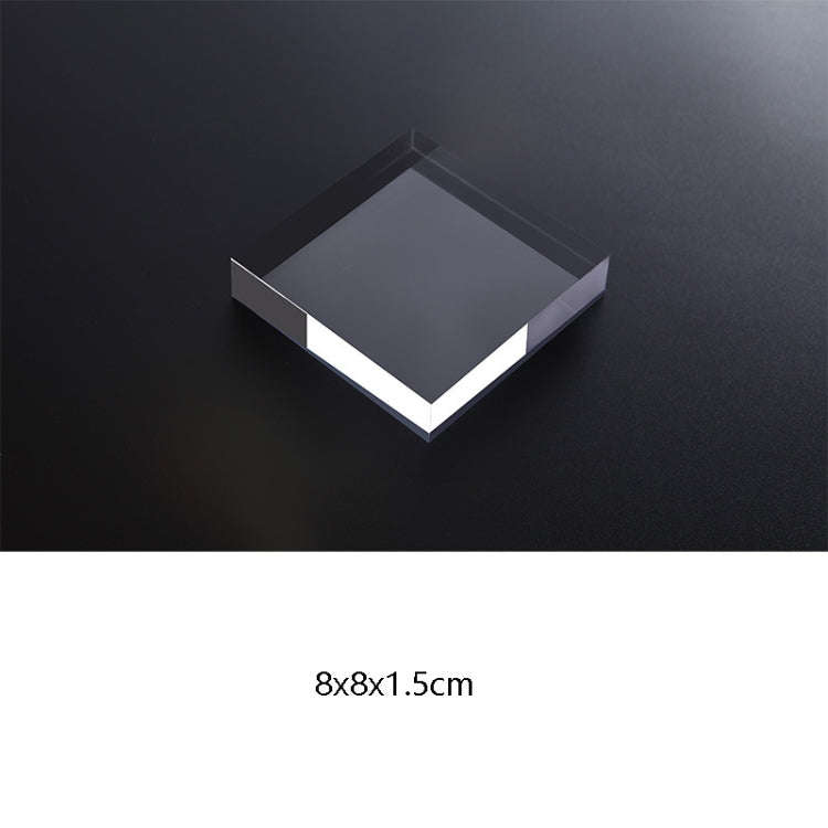 2 PCS Square 8x8x1.5cm Transparent Acrylic Geometric Photo Props Photography Background Plate Orn...