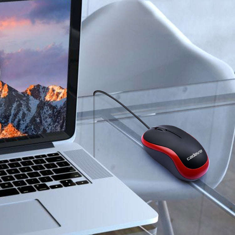3 PCS Cadeve M220 3 Keys USB Wired Fashion Portable Mouse(Black Red)