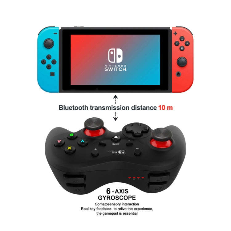 MingPin MB-S810 Wireless Bluetooth Six-Axis Gamepad For Nintendo Switch Pro(Black (Neutral))