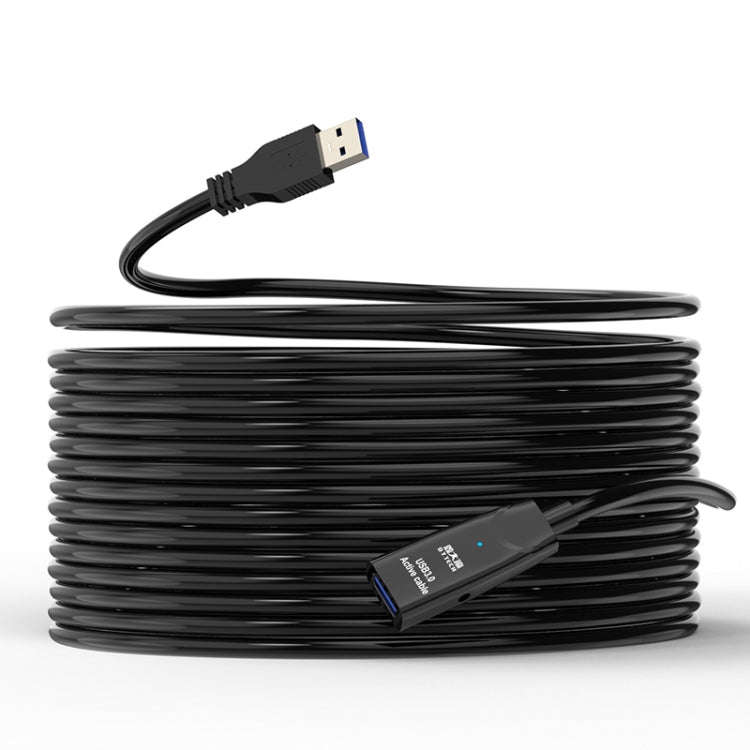 D.Y.TECH USB 3.0 Male To Female Extension Cable Double Shielded Chip Data Cable, Length: 10m