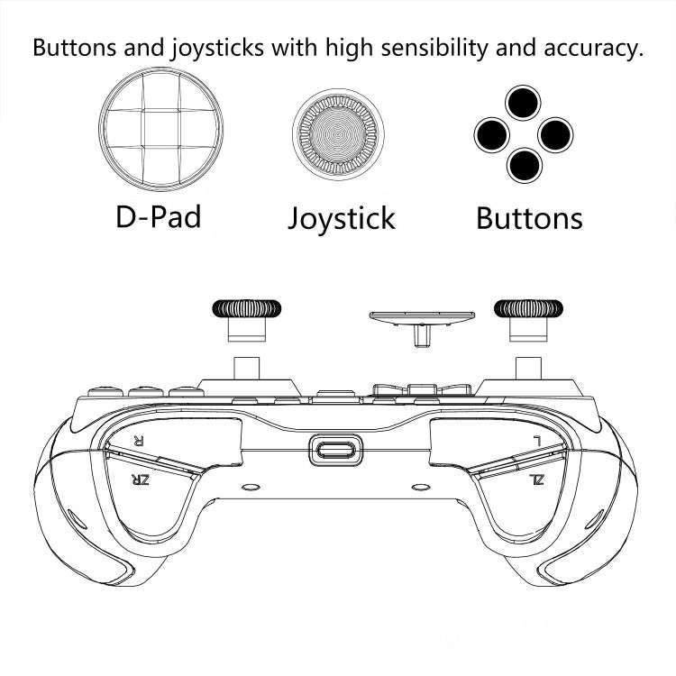 Wired Gamepad For Nintendo Switch / Android / iOS / PC(S818W Left Red Right Blue)