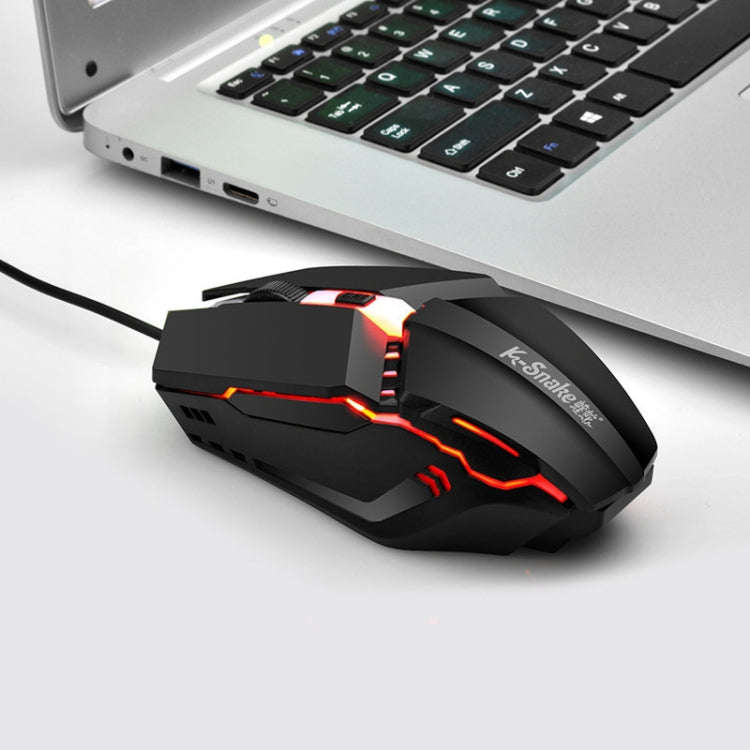 2 PCS K-Snake M11 4 Keys 1600DPI Luminous Game Wired Mouse Notebook Desktop USB Wired Mouse, Cabl...
