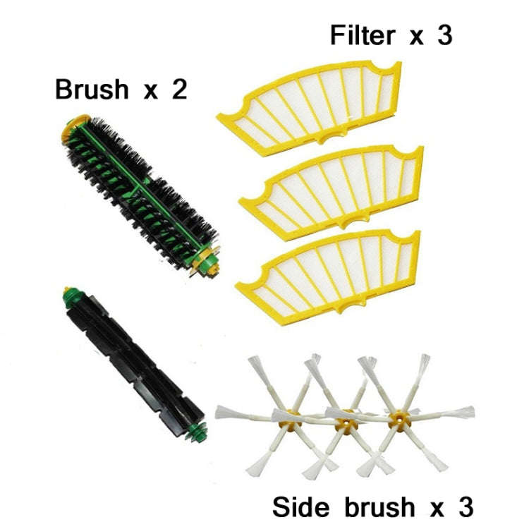 8 PCS / Set Sweeper Rolling Brush + Side Brush + Filter + Brush For iRobot Roomba 500 Series(Cart...
