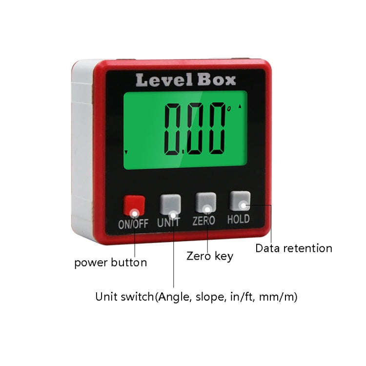 Precision Digital Inclinometer Electron Goniometers 4x90 Degree Magnetic Base Digital Protractor ...
