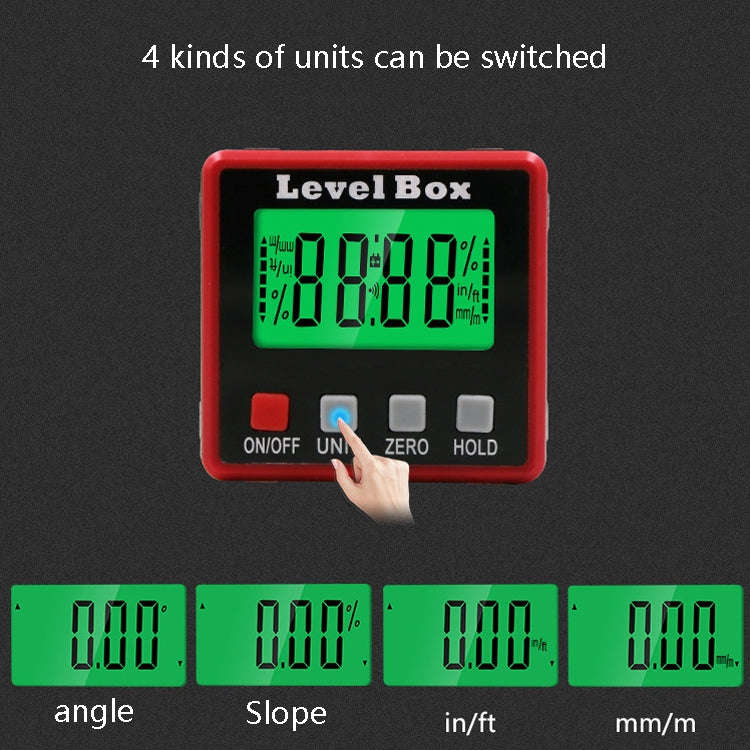 Precision Digital Inclinometer Electron Goniometers 4x90 Degree Magnetic Base Digital Protractor ...