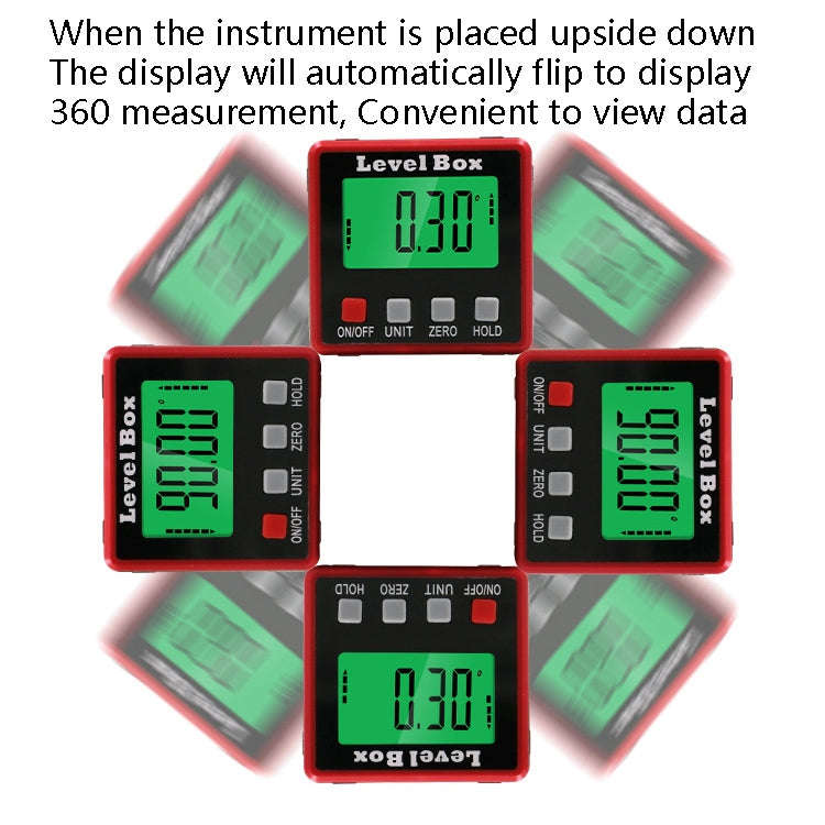 Precision Digital Inclinometer Electron Goniometers 4x90 Degree Magnetic Base Digital Protractor ...