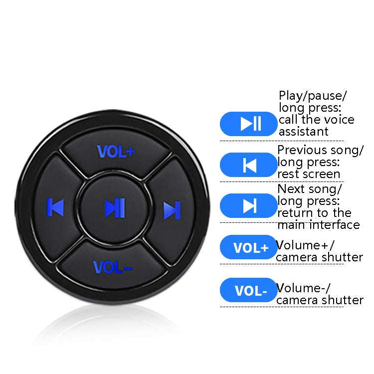 Car Mobile Phone Remote Control Bluetooth Wireless Multimedia Button Remote Control Music Playbac...