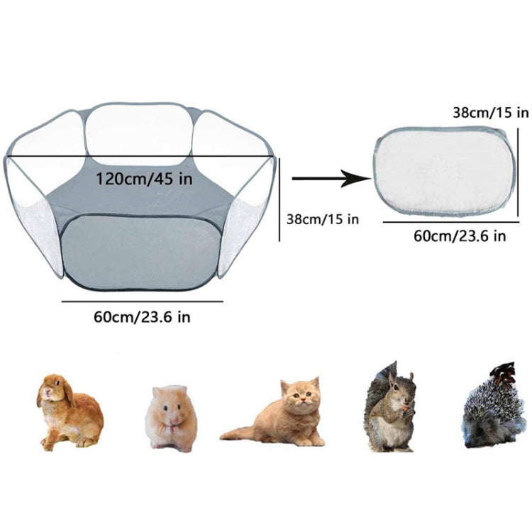 Portable Small Animal Game Fence Folding Outdoor Interior Pet Tent(Blue Opp Bag)