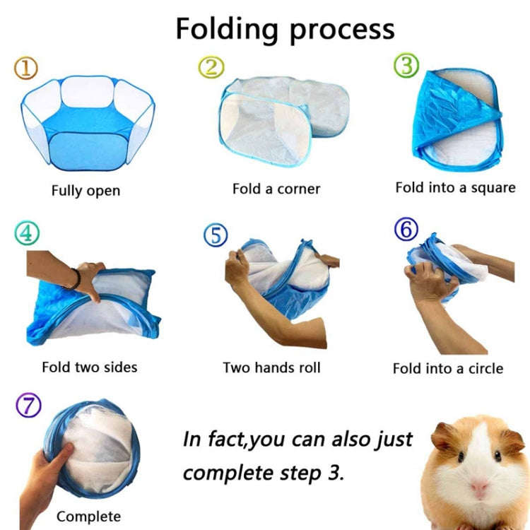 Portable Small Animal Game Fence Folding Outdoor Interior Pet Tent(Pink Opp Bag)