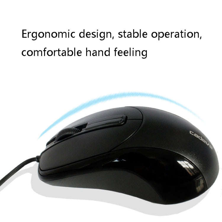 2 PCS Cadeva 006 3 Keys Wired Mouse Household Computer Mouse(USB Interface)