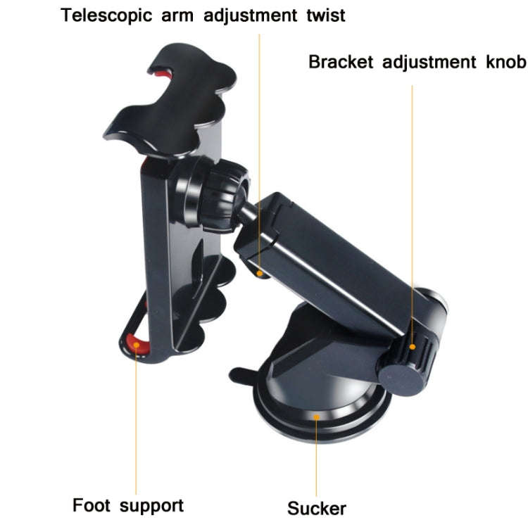 2 PCS Car Mobile Phone Tablet Suction Cup Holder(Black)