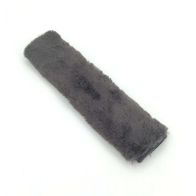 2 Pairs Fleece-like Safety Belt Cover Car Plush Safety Belt Cover(Grey)