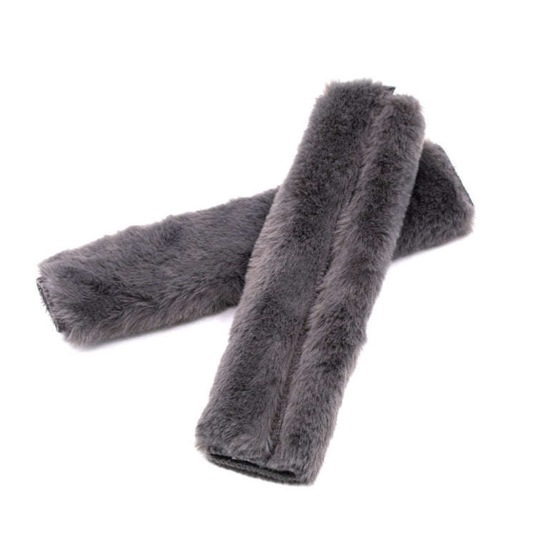 2 Pairs Fleece-like Safety Belt Cover Car Plush Safety Belt Cover(Black)