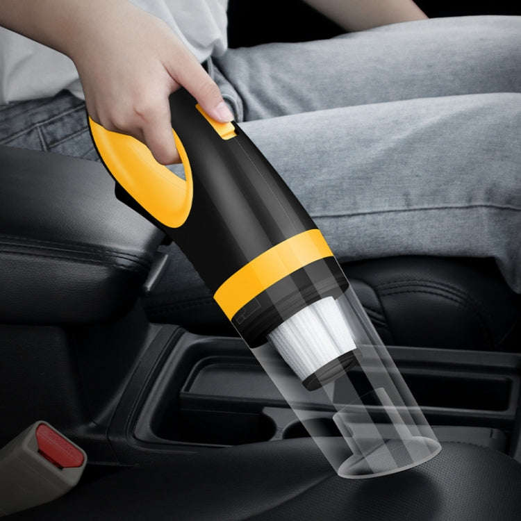 Car Vacuum Cleaner Wireless USB Charging High Power Small Handheld Vacuum Cleaner(Black Yellow)