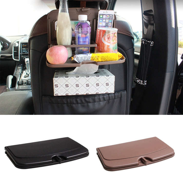 Car Seat Back Sundries And Beverage Storage Tray(Brown)
