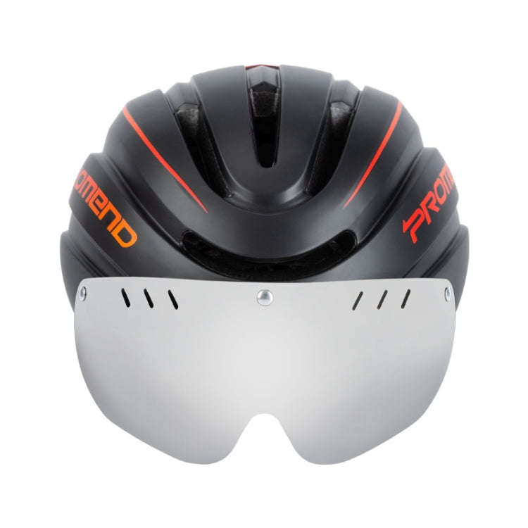 PROMEND TK-12H15 Mountain Bike USB Magnetic Goggles Helmet With Warning Light, Size: L(Black Red)