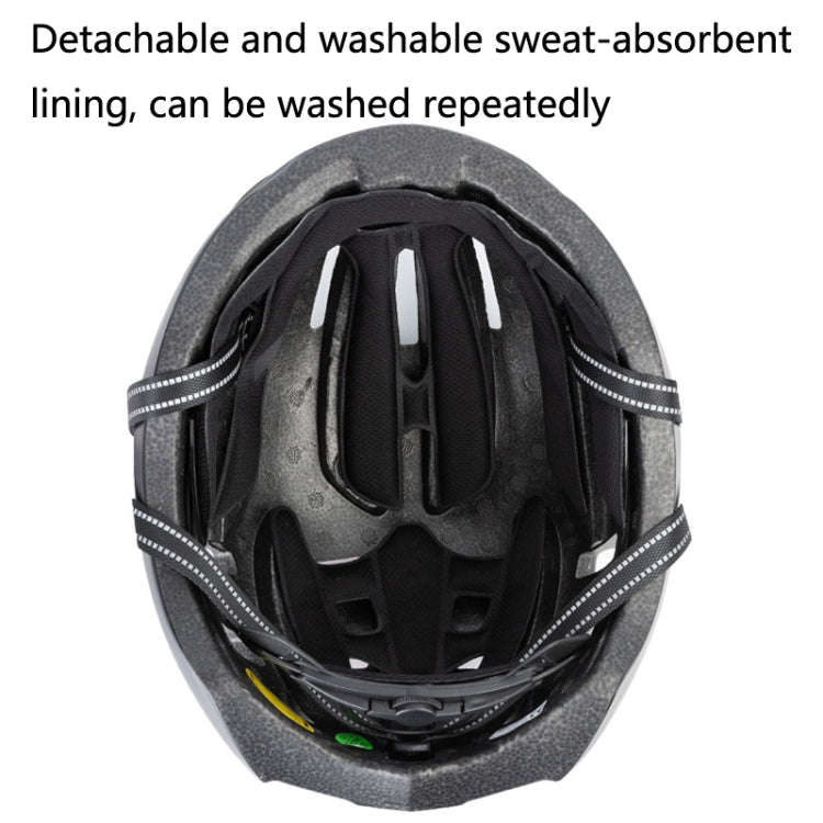 PROMEND TK-12H15 Mountain Bike USB Magnetic Goggles Helmet With Warning Light, Size: L(Titanium G...