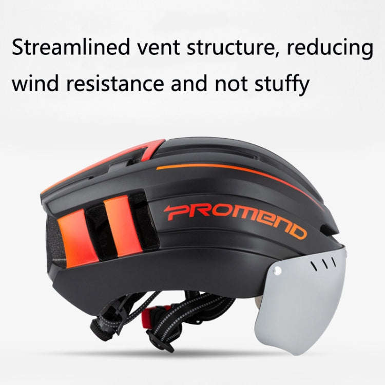 PROMEND TK-12H15 Mountain Bike USB Magnetic Goggles Helmet With Warning Light, Size: L(Titanium G...