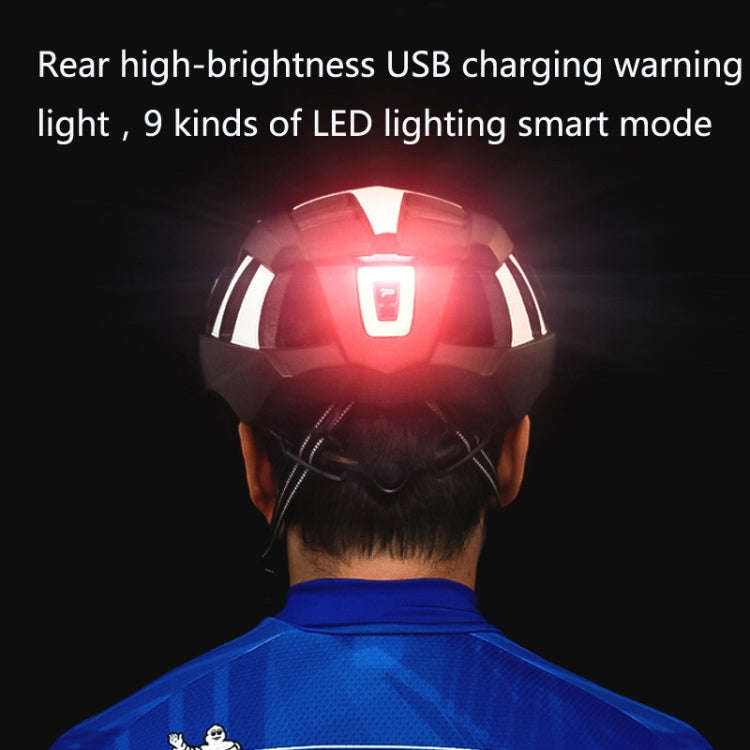 PROMEND TK-12H15 Mountain Bike USB Magnetic Goggles Helmet With Warning Light, Size: L(Titanium G...