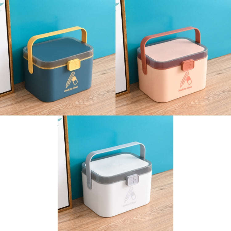 Household Plastic Small Medicine Box Portable Medicine Storage Box, Size: 27.7 x 20.4 x 19.4cm(Blue)