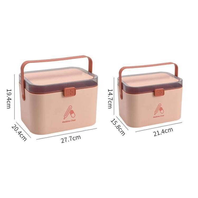 Household Plastic Small Medicine Box Portable Medicine Storage Box, Size: 27.7 x 20.4 x 19.4cm(Blue)