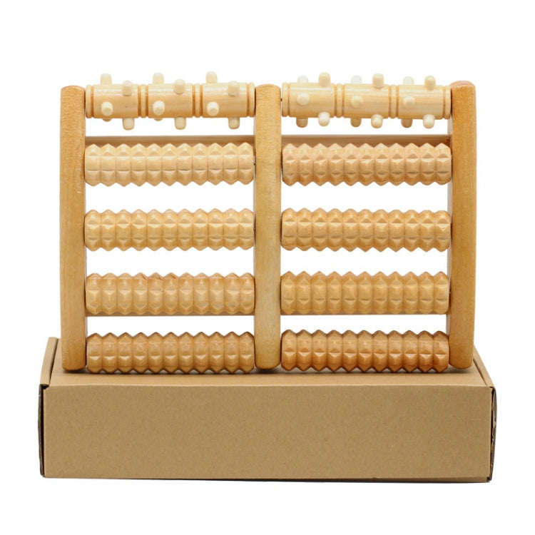 Wooden Roller Massager Small Nails Five-Row Foot Massager(27 x 19 x 4.5cm)